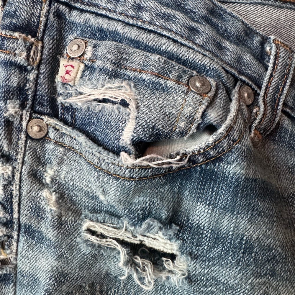 Ag Adriano Goldschmied Women's Ripped Light Blue Cigarette Jean - Picture 9 of 9